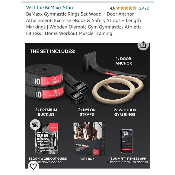 Gym Rings- NEW in Box - Picture 1 of 3